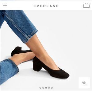 Everlane Day Heel. Black Suede